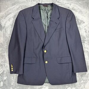 Hart Schaffner Marx Navy Blue Wool Blazer Marshall Fields 40S Gold Button Coat